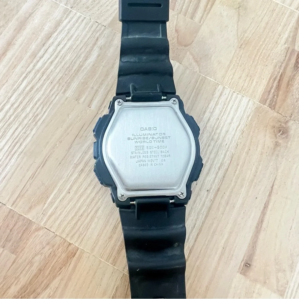 Casio mens analog digital blue black compass sport watch NEW BATTERY